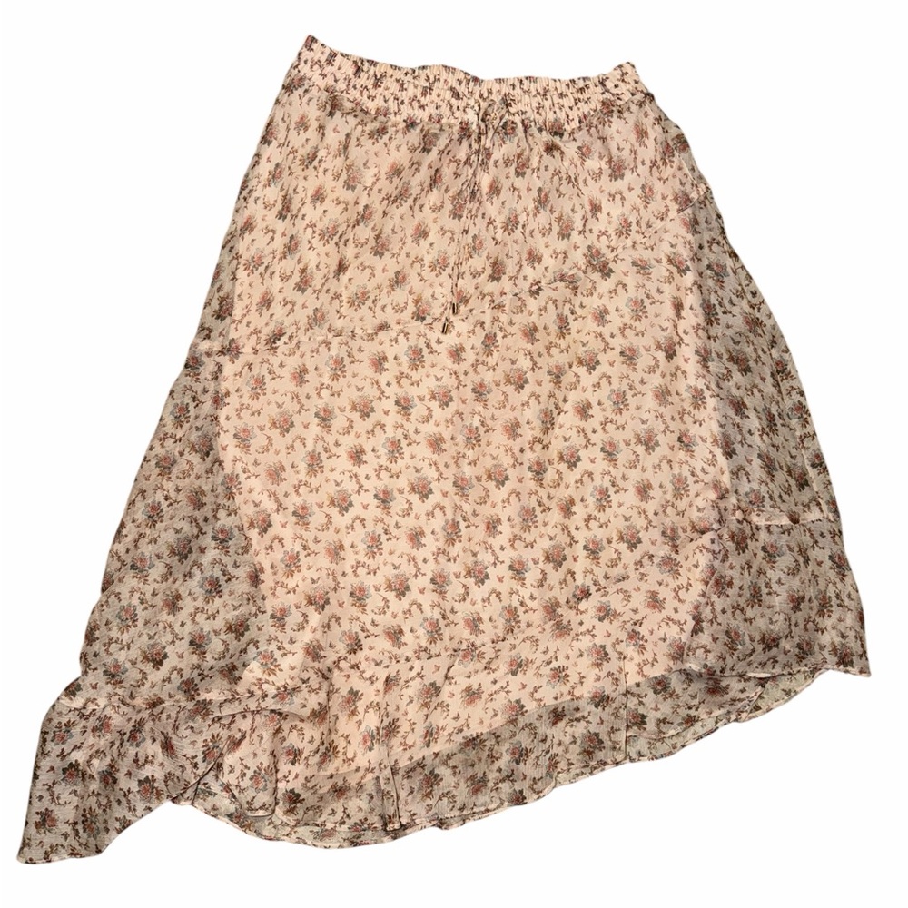 Polo Ralph Lauren Skirt Womens Sz 12 Pink Floral Asymmetric Lined Skirt - Picture 2 of 6